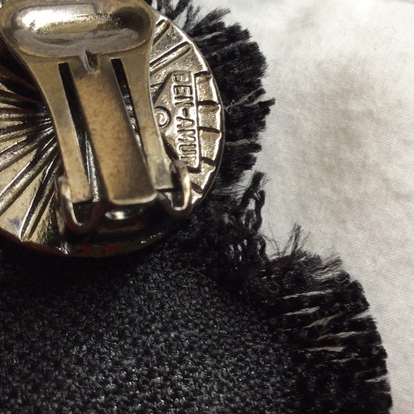 Ben Amun Black Fringed Clip-on Earrings - Picture 3 of 3